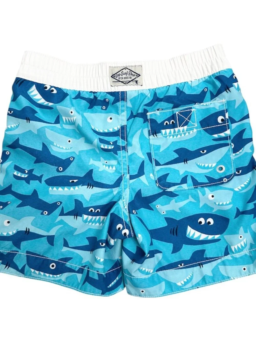 Baby Gap Toddler Boy Swim Trunks Blue / White Size 2 Years Shark Theme Pre-owned